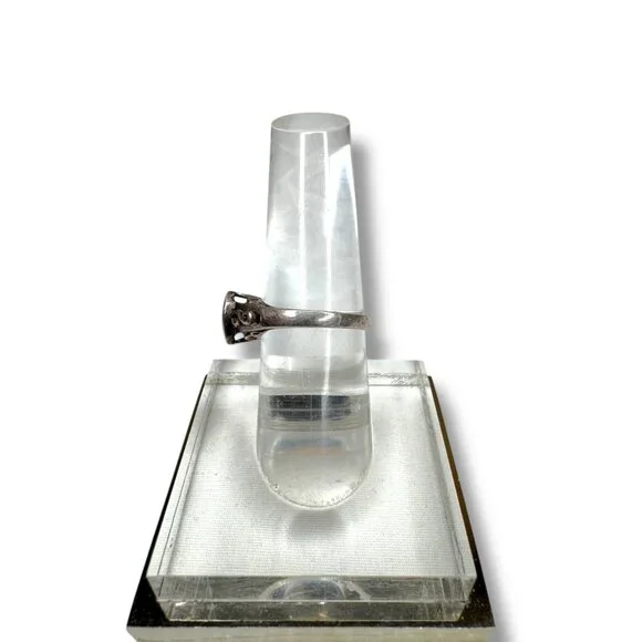 Sterling Silver Malachite Ring Size 5 - Picture 2 of 8